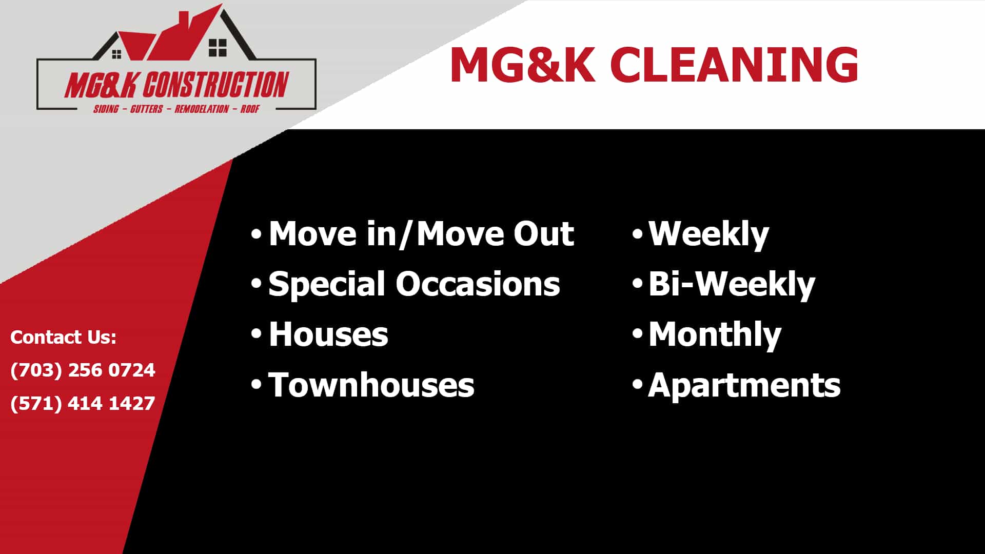 House cleaning services and maintenance